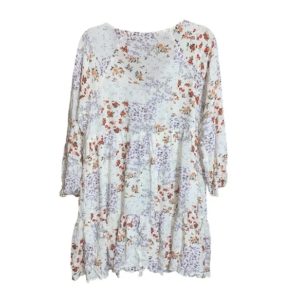 American Eagle Outfitters Floral Long Sleeve Mini Dress Large - Picture 2 of 8
